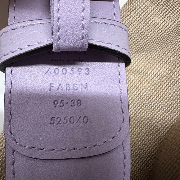 NWB Gucci GG Marmont Jumbo GG Belt Beige/Lilac - Picture 6 of 16